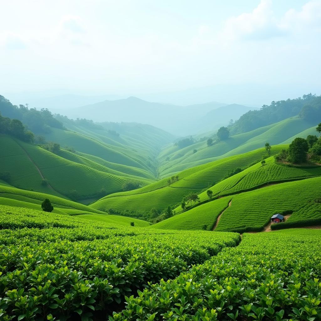 Vẻ đẹp thiên nhiên hùng vĩ của đồi chè xanh mướt Xã Phúc Lộc, Thái Nguyên